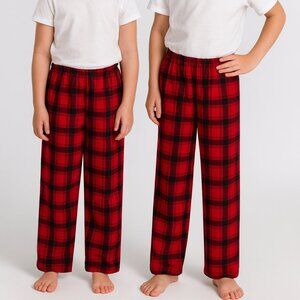 Kids Holiday Buffalo Check Fleece Matching Family Pajama Pants Wondershop Sz L
